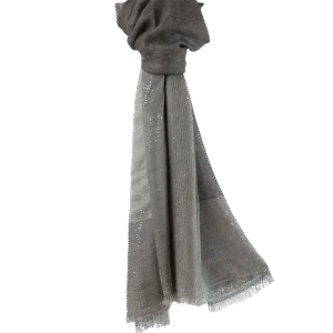 Grey 100% Cashmere Scarf