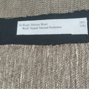 Warp: Merino Wool 28% | Weft: Nepali Natural Pashmina 72%