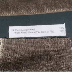 Warp: Merino Wool 28% | Weft: Nepali Natural Yak Wool (2 Ply)  72%