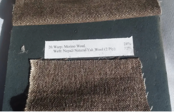 Warp: Merino Wool 28% | Weft: Nepali Natural Yak Wool (2 Ply)  72%